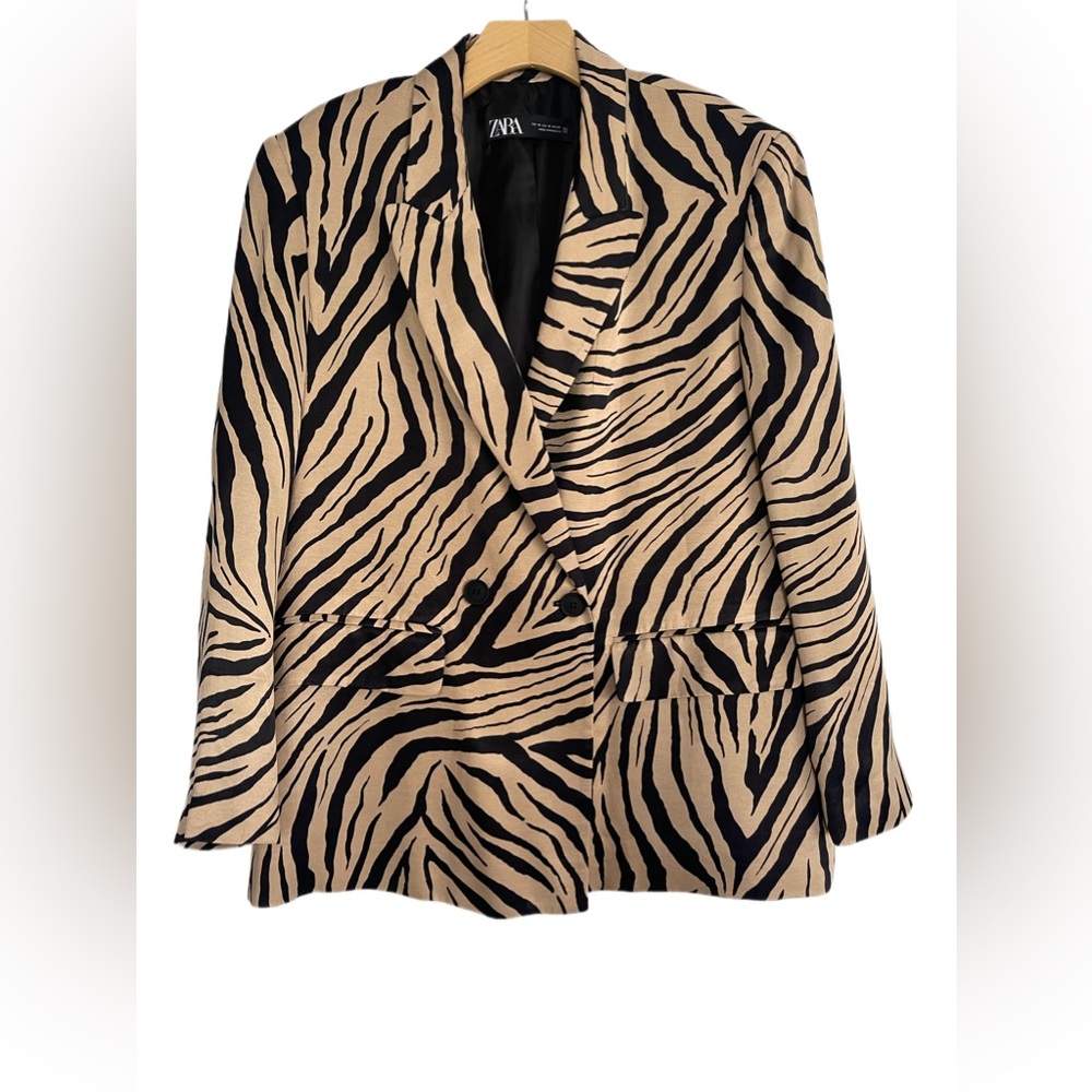 Women’s Zara Tiger Satin Blazer